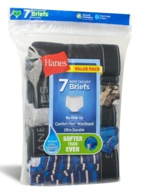 Hanes Boys' Briefs Pack - Blue, Gray & Black